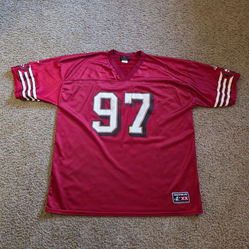 San Francisco 49ers Bryant Young Jersey‎ 97 XXL Red Vintage Logo Athletic